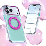 For iPhone 18 Pro / 17 Pro Case Rotating Kickstand TPU + PC Color Contrast Phone Cover
