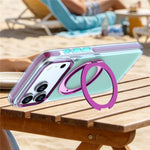 For iPhone 18 Pro Max / 17 Pro Max Case Rotating Kickstand TPU + PC Color Contrast Phone Cover