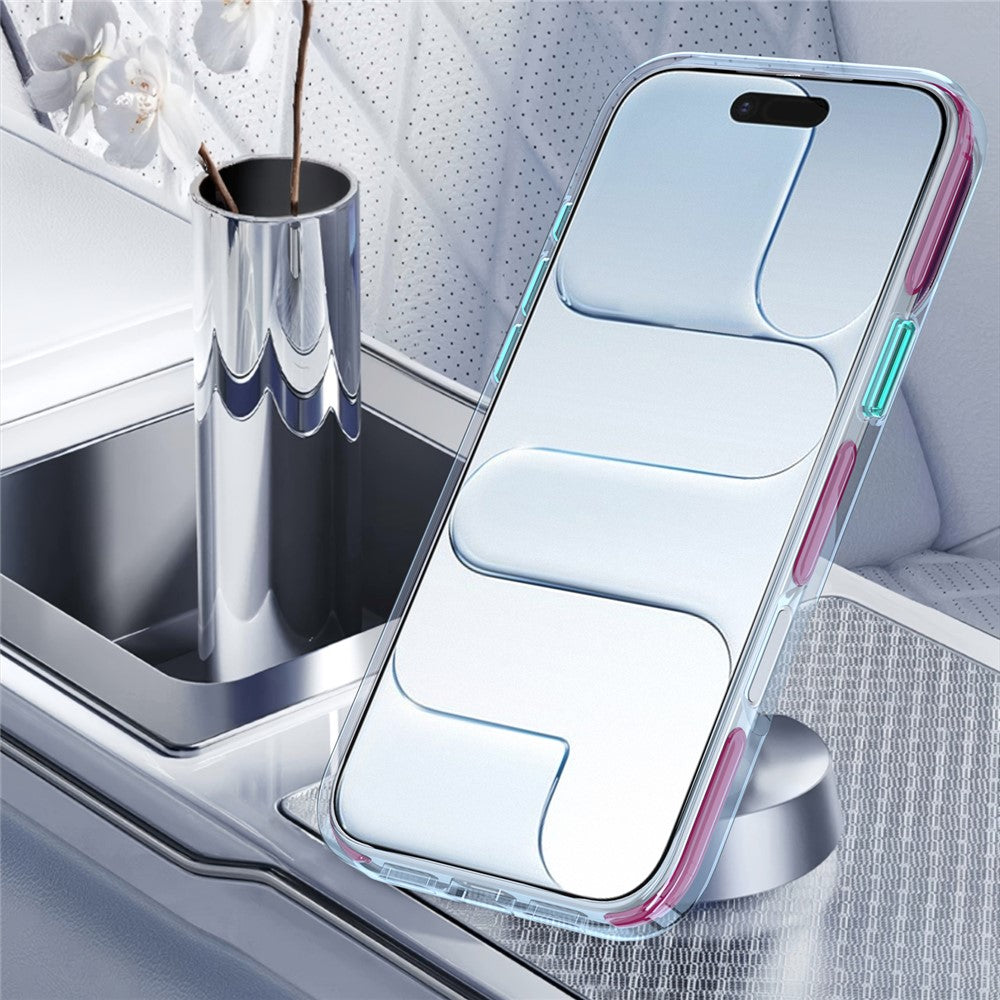 For iPhone 18 Pro Max / 17 Pro Max Case Rotating Kickstand TPU + PC Color Contrast Phone Cover