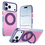For iPhone 18 Pro Max / 17 Pro Max Case Rotating Kickstand TPU + PC Color Contrast Phone Cover