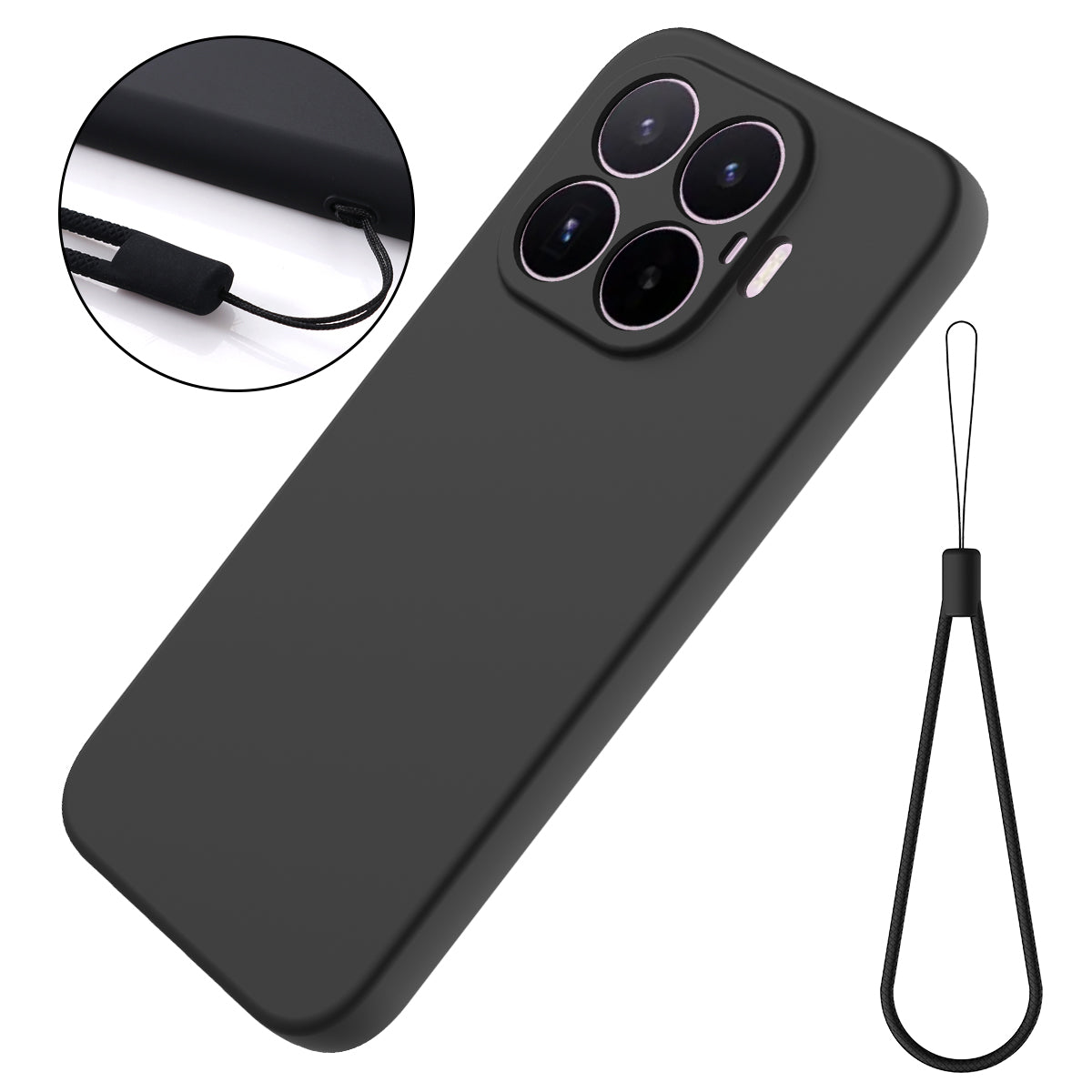 For Xiaomi 17T Liquid Silicone Case Phone Back Cover with Hand Strap