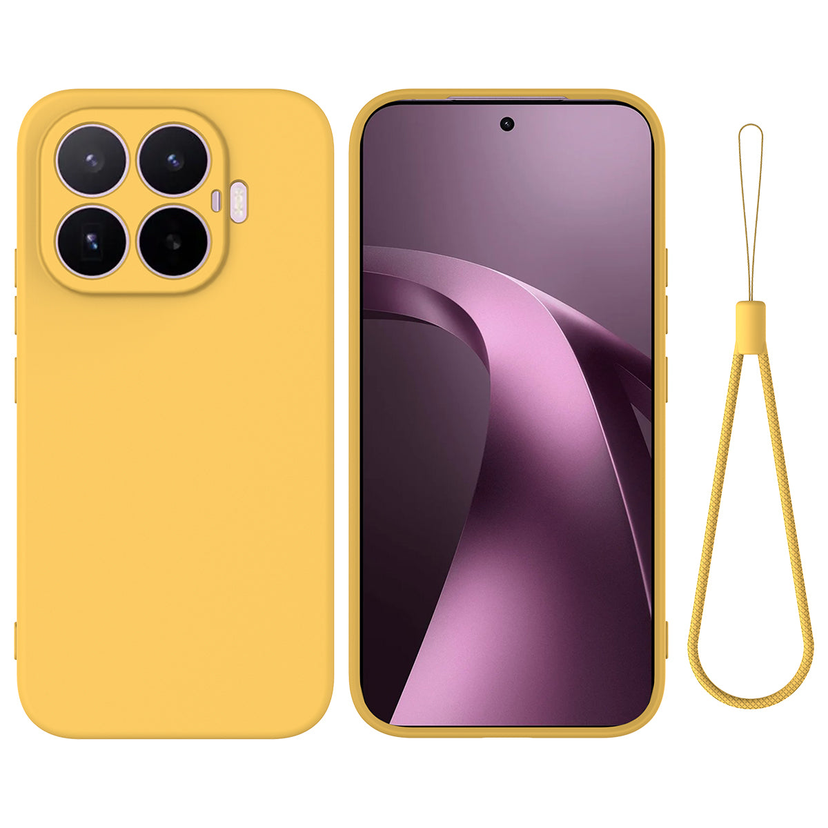 For Xiaomi 17T Liquid Silicone Case Phone Back Cover with Hand Strap