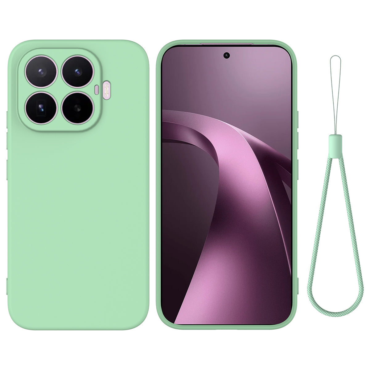 For Xiaomi 17T Liquid Silicone Case Phone Back Cover with Hand Strap