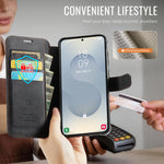 AUTSPACE for Samsung Galaxy S25 / Galaxy S24 A15 Case RFID Blocking Wallet Leather Magnetic Phone Cover