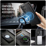 AUTSPACE til Samsung Galaxy S24 Ultra A15 Cover RFID-blokerende pung læder magnetisk telefoncover