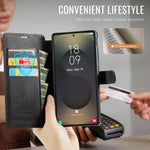 AUTSPACE til Samsung Galaxy S24 Ultra A15 Cover RFID-blokerende pung læder magnetisk telefoncover