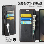 AUTSPACE til Samsung Galaxy S24 Ultra A15 Cover RFID-blokerende pung læder magnetisk telefoncover