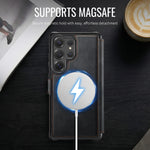 AUTSPACE til Samsung Galaxy S24 Ultra A15 Cover RFID-blokerende pung læder magnetisk telefoncover