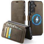 AUTSPACE for Samsung Galaxy S24 FE A15 Case RFID Blocking Wallet Leather Magnetic Phone Cover