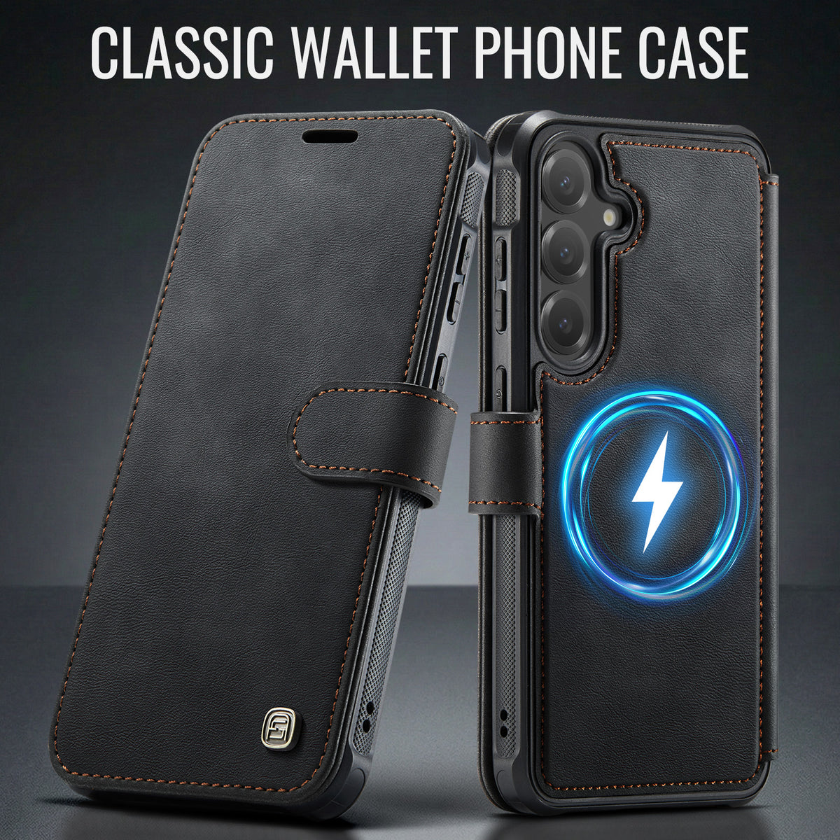 AUTSPACE for Samsung Galaxy S26 A15 Case RFID Blocking Wallet Leather Magnetic Phone Cover