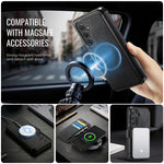 AUTSPACE for Samsung Galaxy S26 A15 Case RFID Blocking Wallet Leather Magnetic Phone Cover