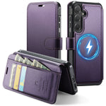 AUTSPACE for Samsung Galaxy S26 A15 Case RFID Blocking Wallet Leather Magnetic Phone Cover