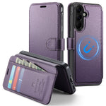 AUTSPACE for Samsung Galaxy A37 5G A15 Case RFID Blocking Wallet Leather Magnetic Phone Cover