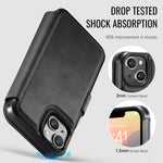 AUTSPACE til iPhone 15 A15 cover RFID-blokerende pung læder magnetisk telefoncover
