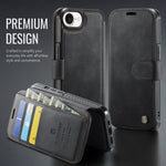 AUTSPACE for iPhone 17th / iPhone 16th A15 Case RFID Blocking Wallet Leather Magnetic Phone Cover