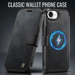 AUTSPACE for iPhone 17th / iPhone 16th A15 Case RFID Blocking Wallet Leather Magnetic Phone Cover