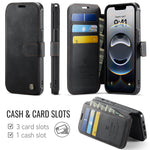 AUTSPACE for iPhone 17th / iPhone 16th A15 Case RFID Blocking Wallet Leather Magnetic Phone Cover