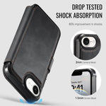 AUTSPACE for iPhone 17th / iPhone 16th A15 Case RFID Blocking Wallet Leather Magnetic Phone Cover