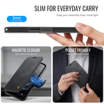 AUTSPACE for iPhone 17th / iPhone 16th A15 Case RFID Blocking Wallet Leather Magnetic Phone Cover