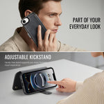 AUTSPACE for iPhone 17th / iPhone 16th A15 Case RFID Blocking Wallet Leather Magnetic Phone Cover