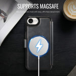 AUTSPACE for iPhone 17th / iPhone 16th A15 Case RFID Blocking Wallet Leather Magnetic Phone Cover