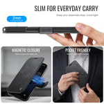 AUTSPACE for iPhone 13 Pro A15 Case RFID Blocking Wallet Leather Magnetic Phone Cover