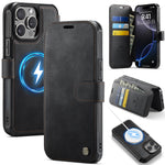 AUTSPACE for iPhone 13 Pro Max A15 Case RFID Blocking Wallet Leather Magnetic Phone Cover