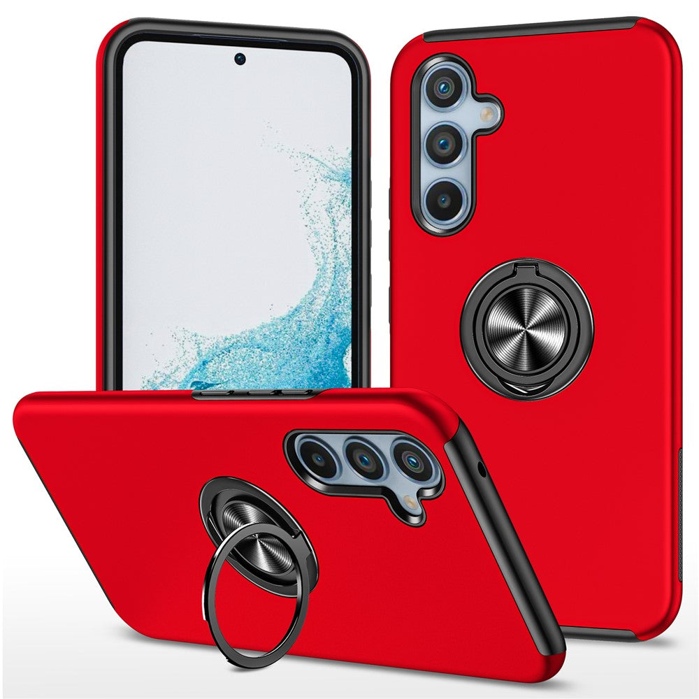 For Samsung Galaxy A37 5G Case PC + TPU Phone Cover with Rotatable Ring Holder