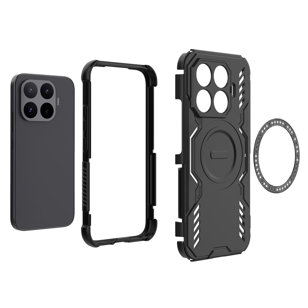 For Xiaomi 17T Magnetic Case Butterfly Armor Hollow Heat Dissipation PC + TPU Phone Cover