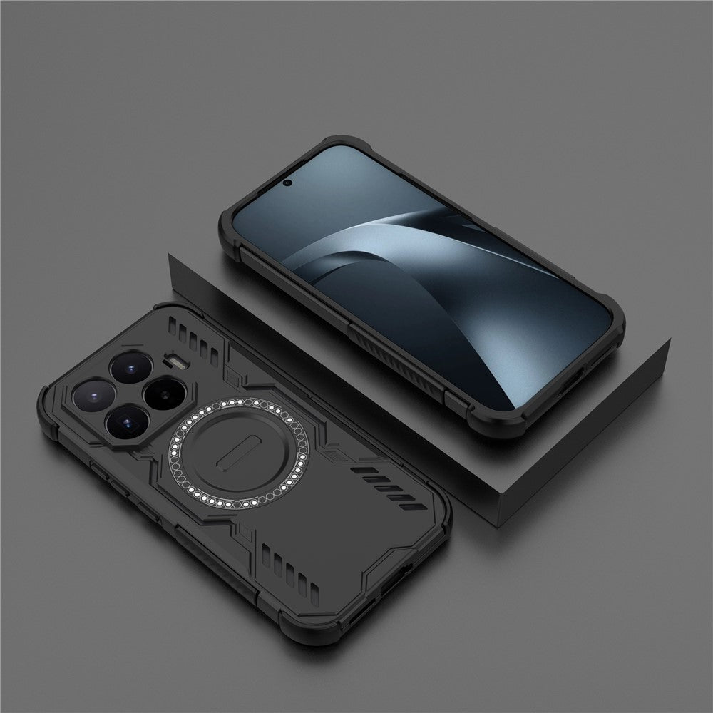 For Xiaomi 17T Magnetic Case Butterfly Armor Hollow Heat Dissipation PC + TPU Phone Cover