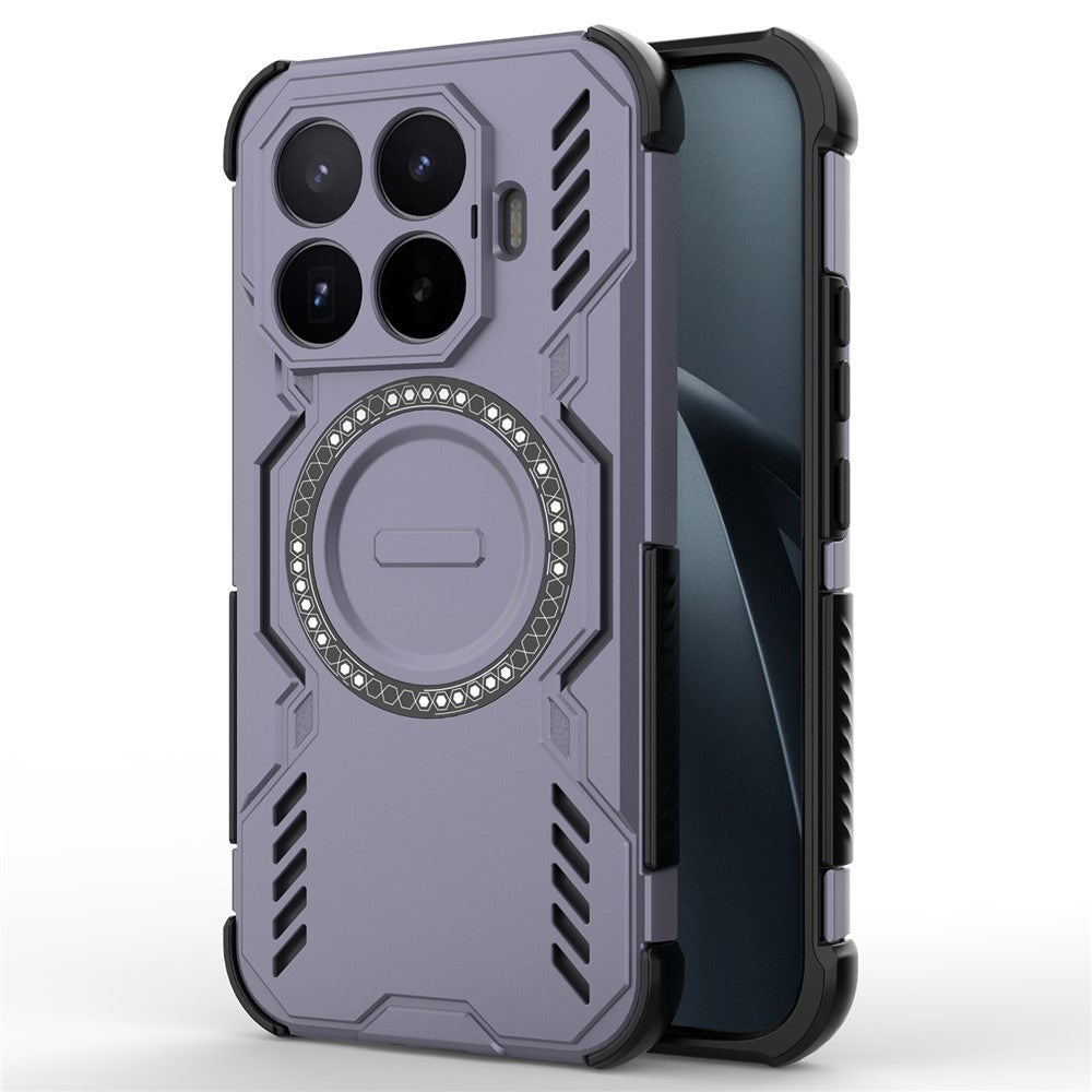 For Xiaomi 17T Magnetic Case Butterfly Armor Hollow Heat Dissipation PC + TPU Phone Cover