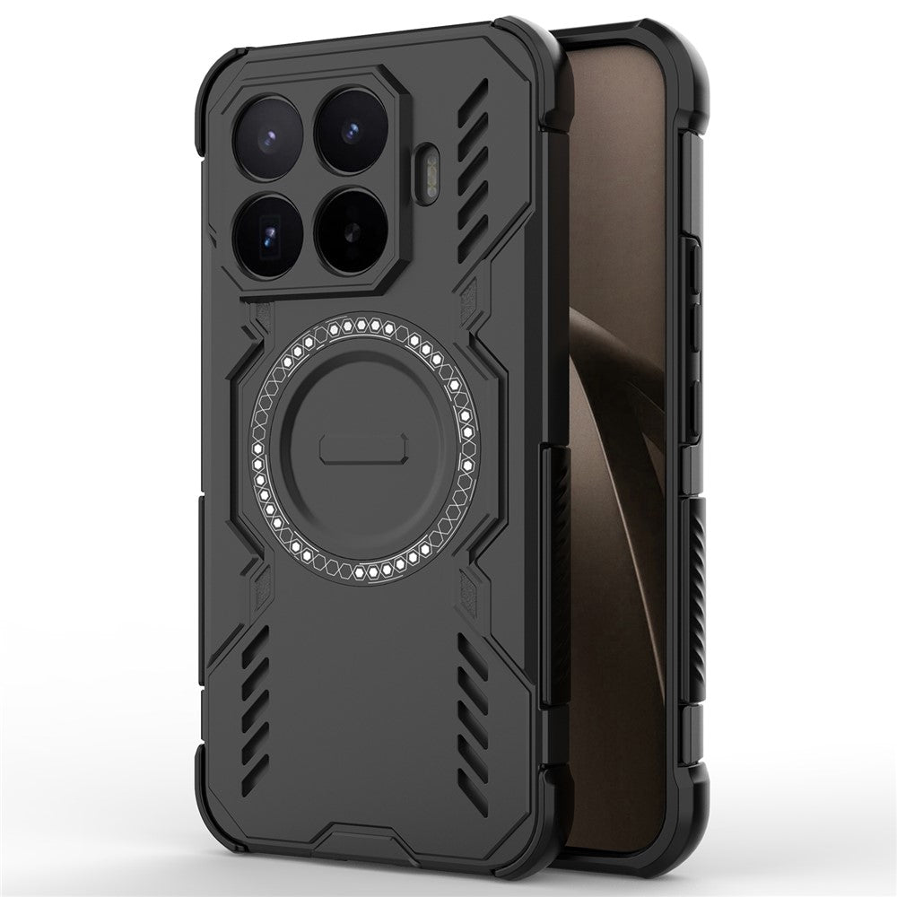 For Xiaomi 17T Pro Magnetic Case Butterfly Armor Hollow Heat Dissipation PC + TPU Phone Cover