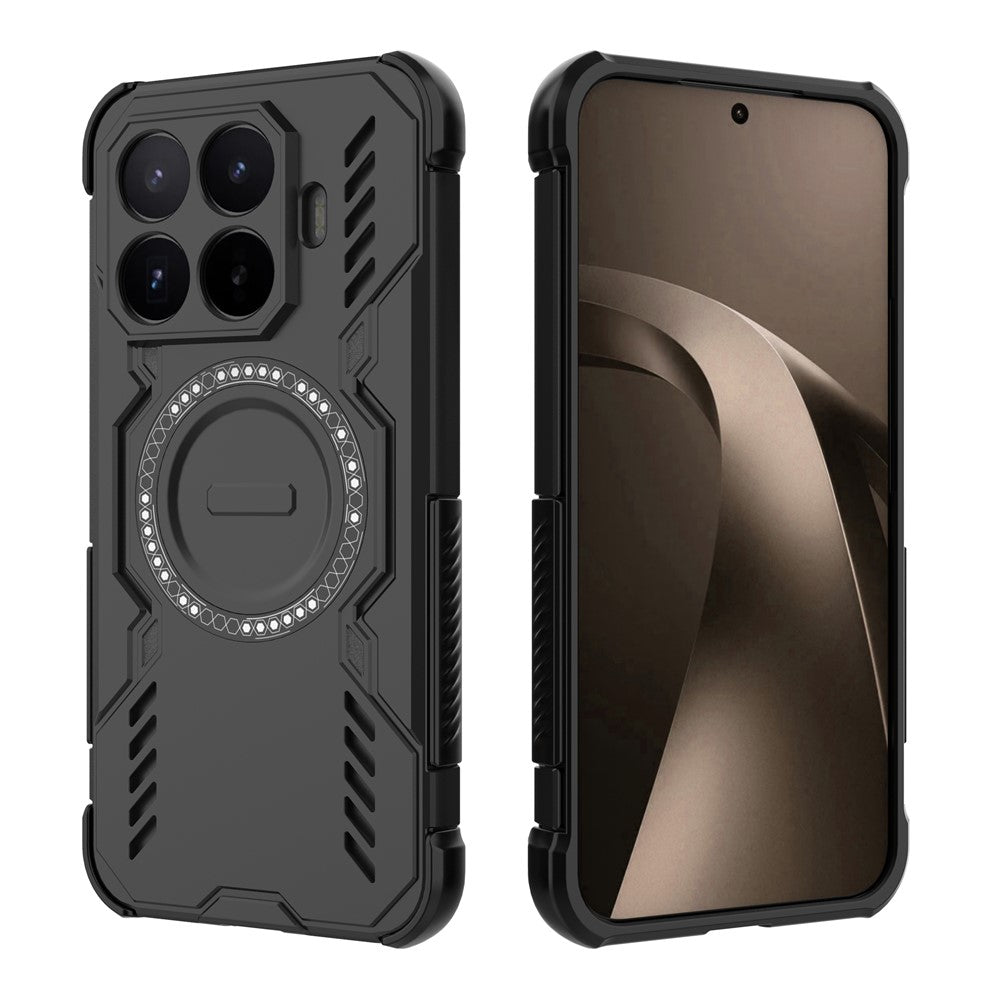 For Xiaomi 17T Pro Magnetic Case Butterfly Armor Hollow Heat Dissipation PC + TPU Phone Cover