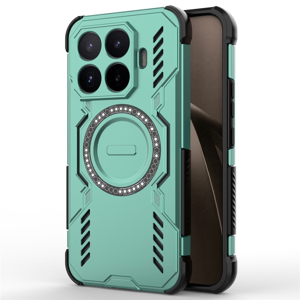 For Xiaomi 17T Pro Magnetic Case Butterfly Armor Hollow Heat Dissipation PC + TPU Phone Cover