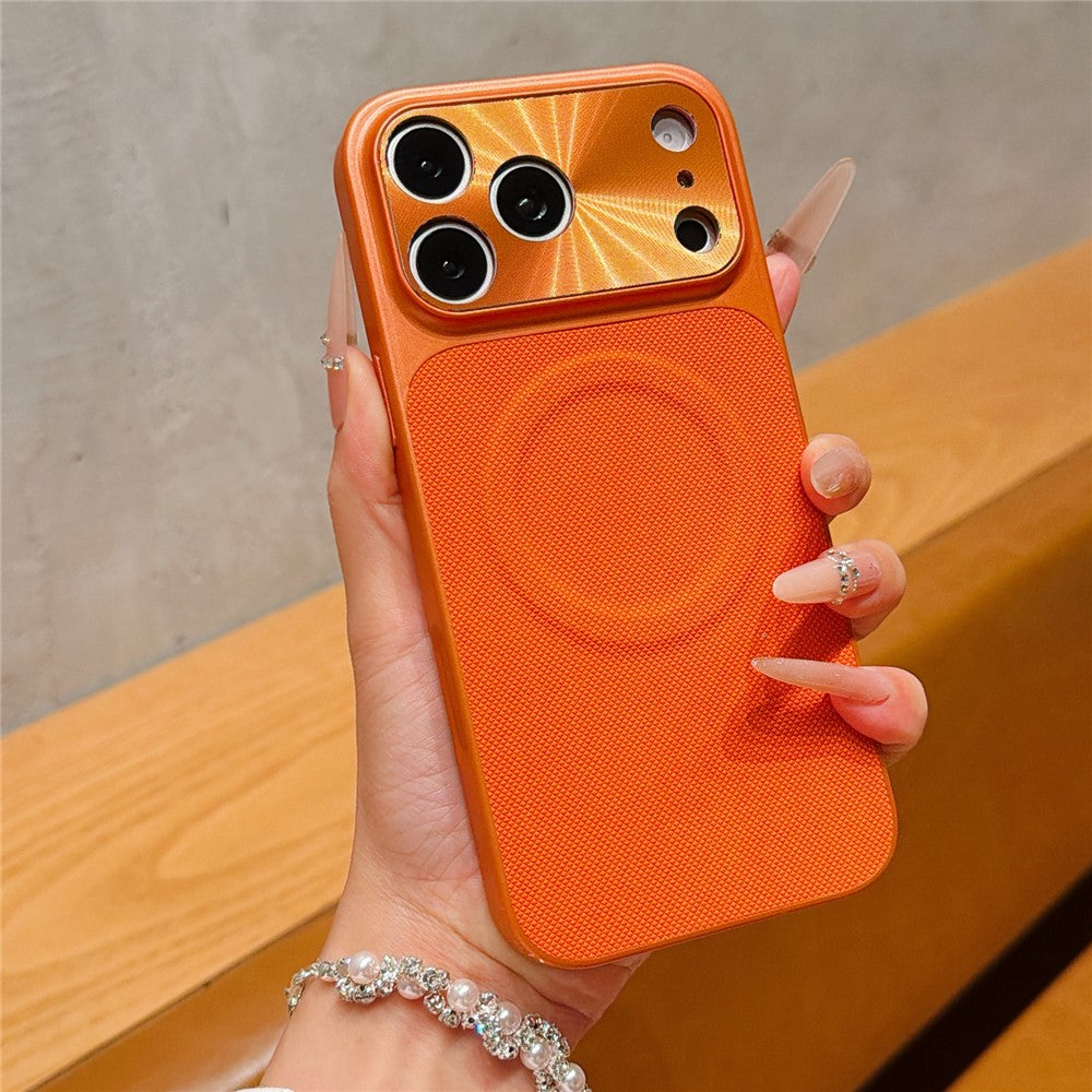 Til iPhone 17 Pro Max magnetisk cover med ringholder Tech-stofbelagt PC + TPU telefonbagcover med skærmbeskytter i hærdet glas