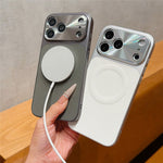 Til iPhone 17 Pro Max magnetisk cover med ringholder Tech-stofbelagt PC + TPU telefonbagcover med skærmbeskytter i hærdet glas
