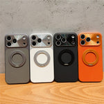 Til iPhone 17 Pro Max magnetisk cover med ringholder Tech-stofbelagt PC + TPU telefonbagcover med skærmbeskytter i hærdet glas