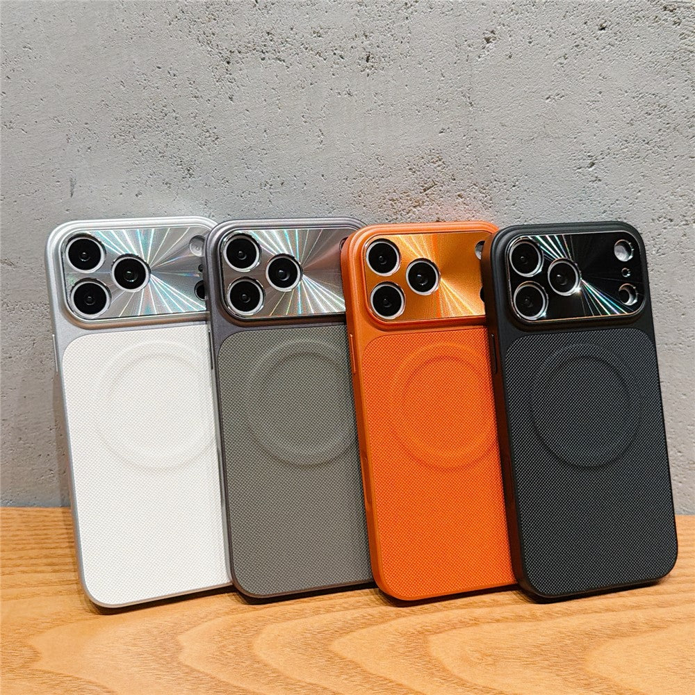 Til iPhone 17 Pro Max magnetisk cover med ringholder Tech-stofbelagt PC + TPU telefonbagcover med skærmbeskytter i hærdet glas