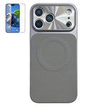 Til iPhone 17 Pro Max magnetisk cover med ringholder Tech-stofbelagt PC + TPU telefonbagcover med skærmbeskytter i hærdet glas