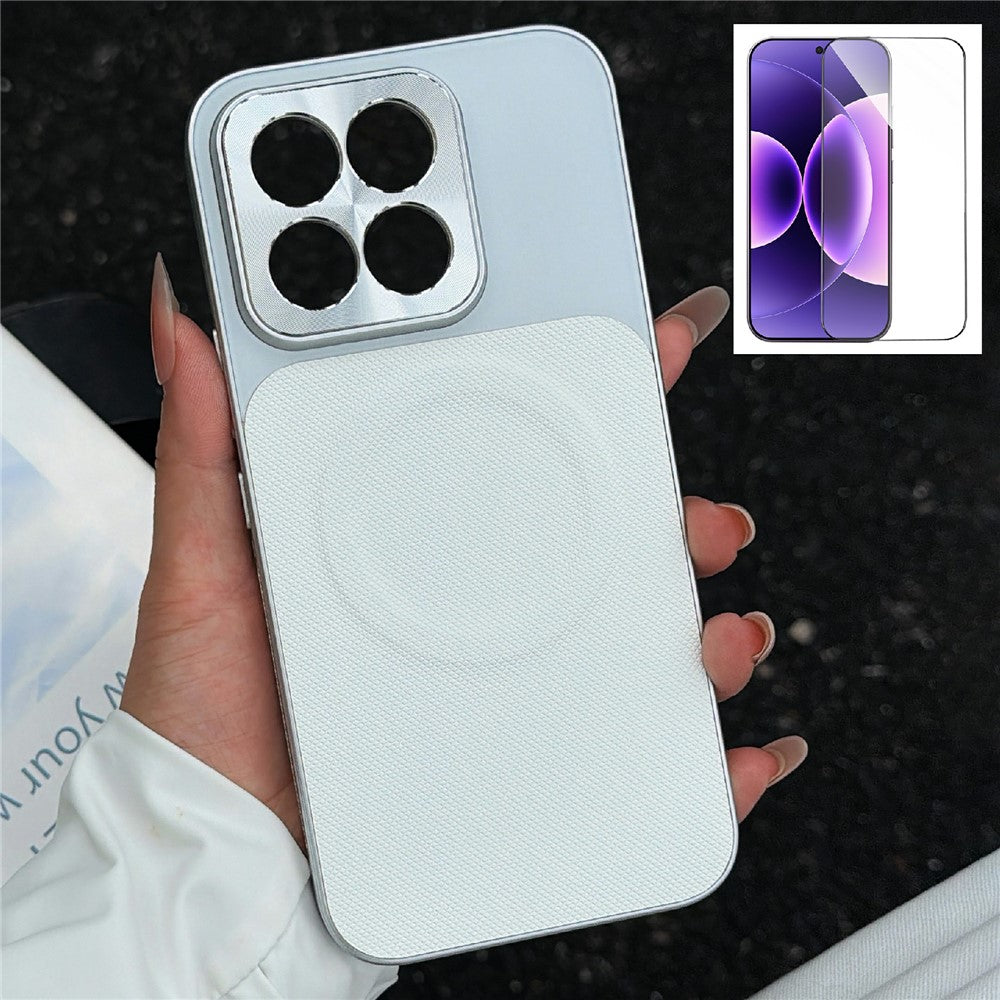 For Xiaomi 17 Max Magnetic Case Ring Kickstand Tech Fabric Coated PC + TPU Phone Back Cover with Tempered Glass Screen Protector
