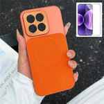 For Xiaomi 17 Max Magnetic Case Ring Kickstand Tech Fabric Coated PC + TPU Phone Back Cover with Tempered Glass Screen Protector