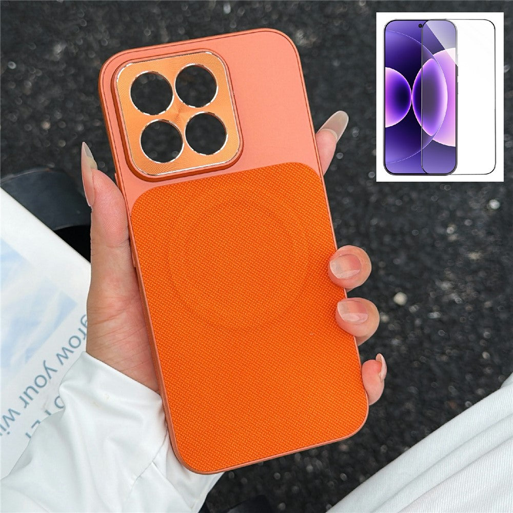 For Xiaomi 17 Max Magnetic Case Ring Kickstand Tech Fabric Coated PC + TPU Phone Back Cover with Tempered Glass Screen Protector