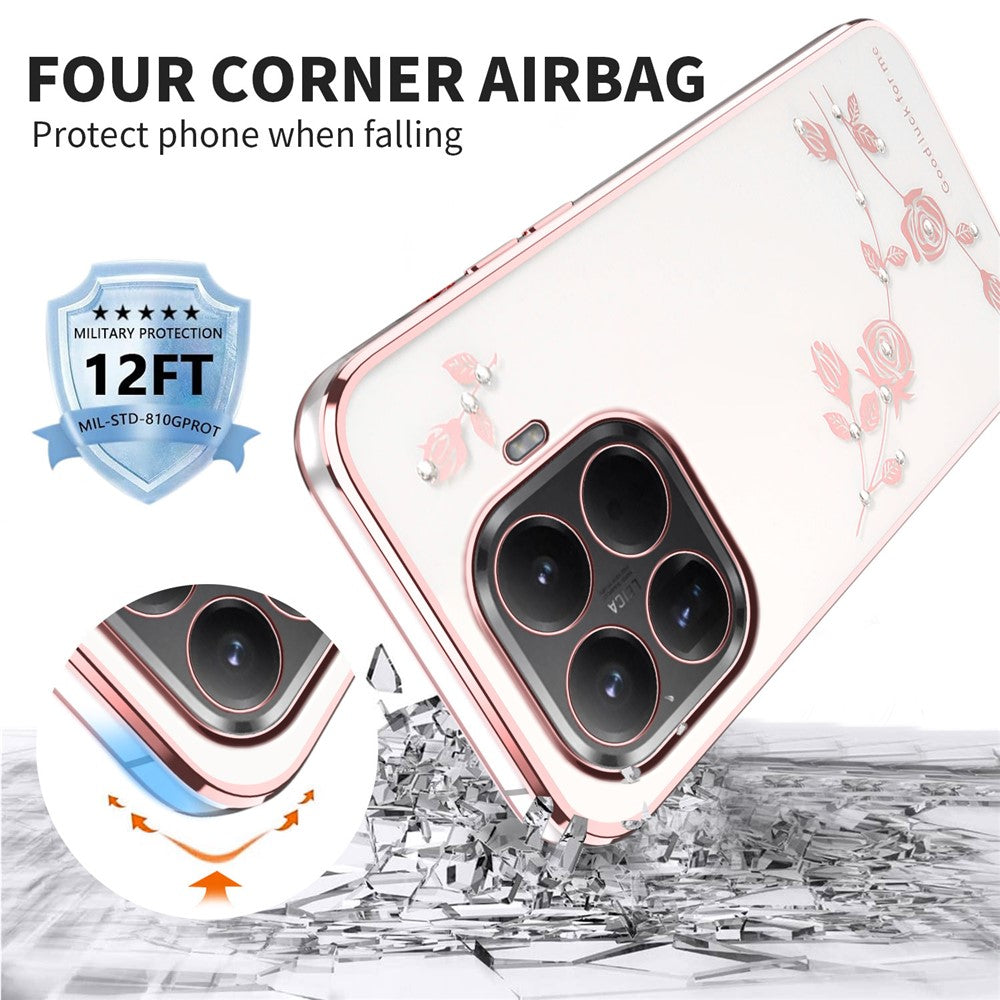 KADEM For Xiaomi 17T Case Flower Rhinestone Decor TPU Phone Cover
