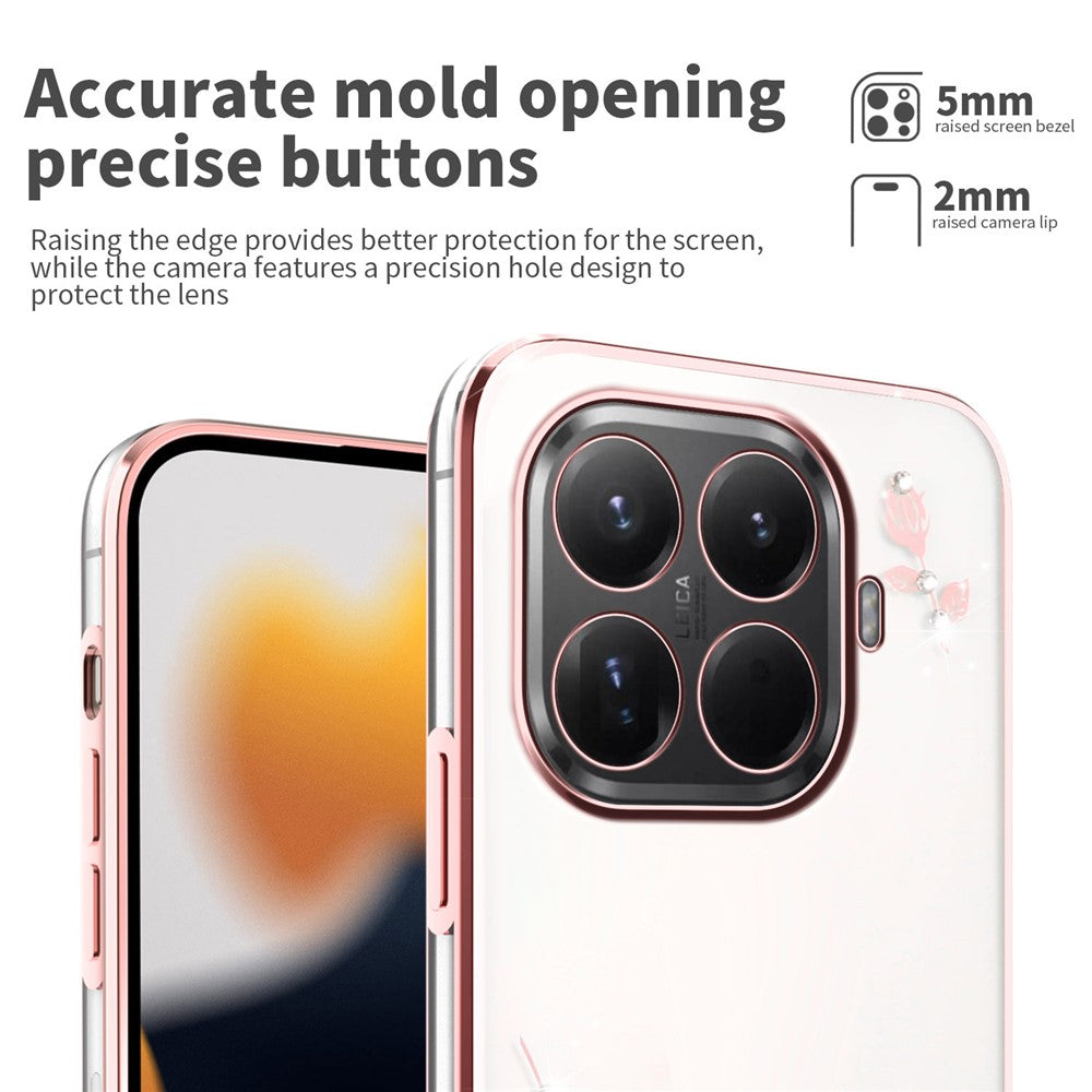KADEM For Xiaomi 17T Pro Case Flower Rhinestone Decor TPU Phone Cover