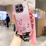 KADEM For Xiaomi 17T Pro Case Flower Pattern TPU Gradient Phone Cover with Lanyards