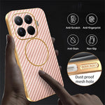 For Xiaomi 17T Pro Phone Case Carbon Fiber Textured Electroplated TPU Back Cover