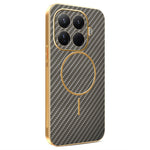 För Xiaomi 17T Pro telefonfodral Kolfibertexturerat elektropläterat TPU-bakstycke