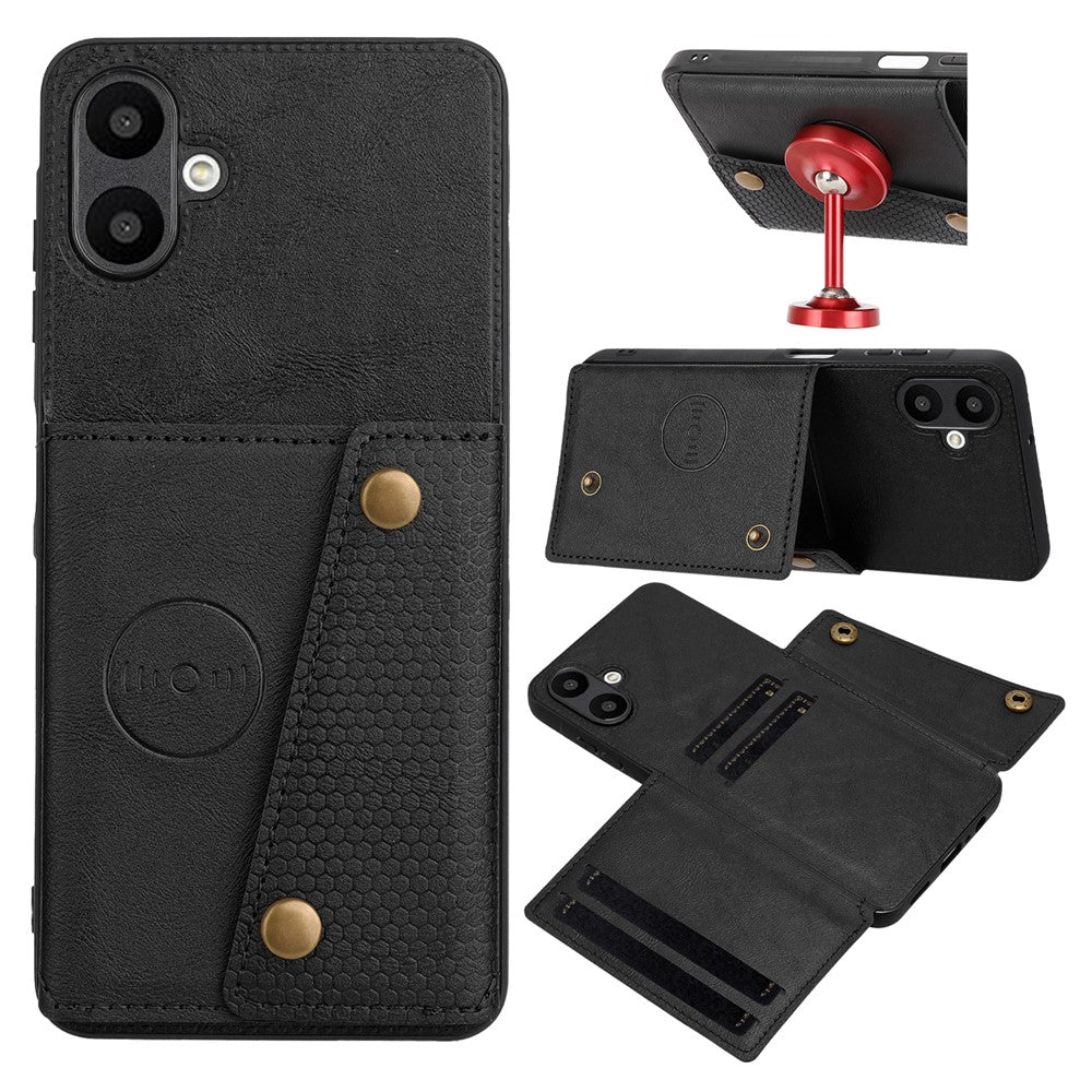 For Samsung Galaxy A08 5G / A08 4G / A07 5G Case with Card Slots Kickstand Leather + TPU Phone Cover