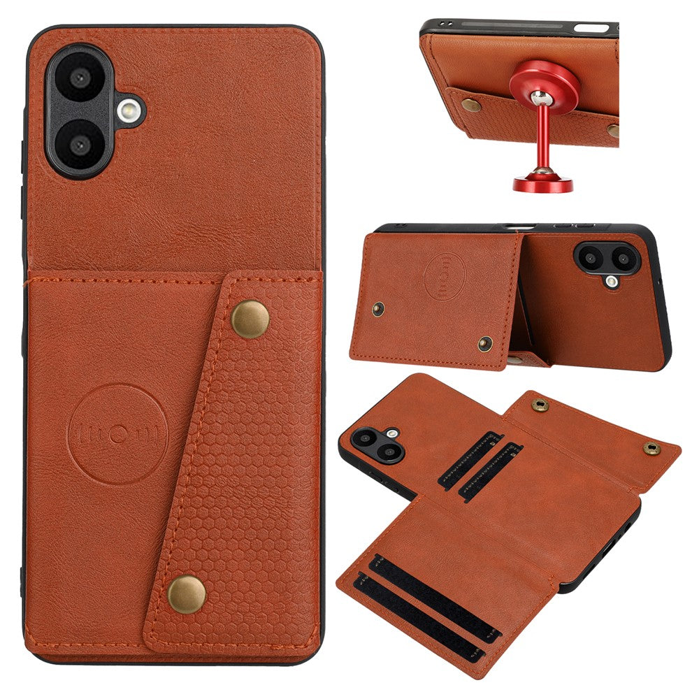 For Samsung Galaxy A08 5G / A08 4G / A07 5G Case with Card Slots Kickstand Leather + TPU Phone Cover