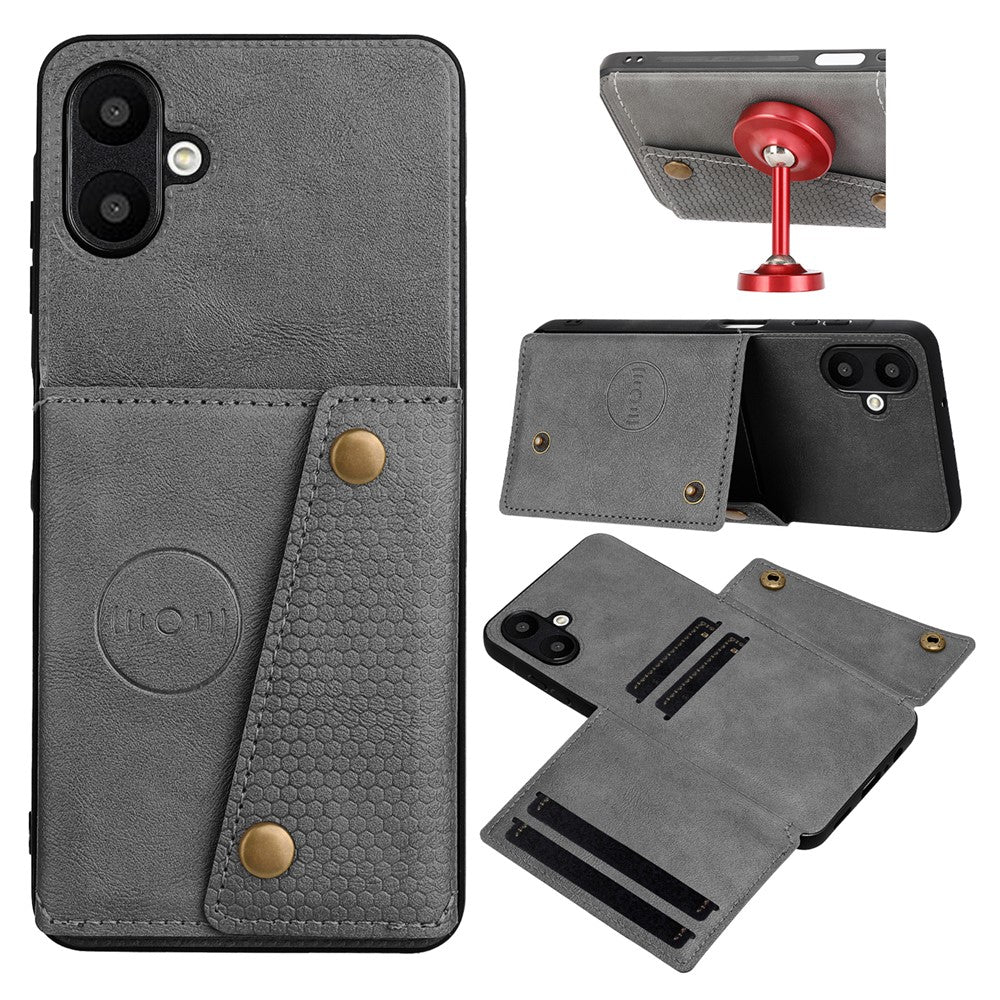 For Samsung Galaxy A08 5G / A08 4G / A07 5G Case with Card Slots Kickstand Leather + TPU Phone Cover